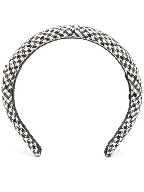 miu miu wool headband|Miu Miu Gingham Check Wool Headband .